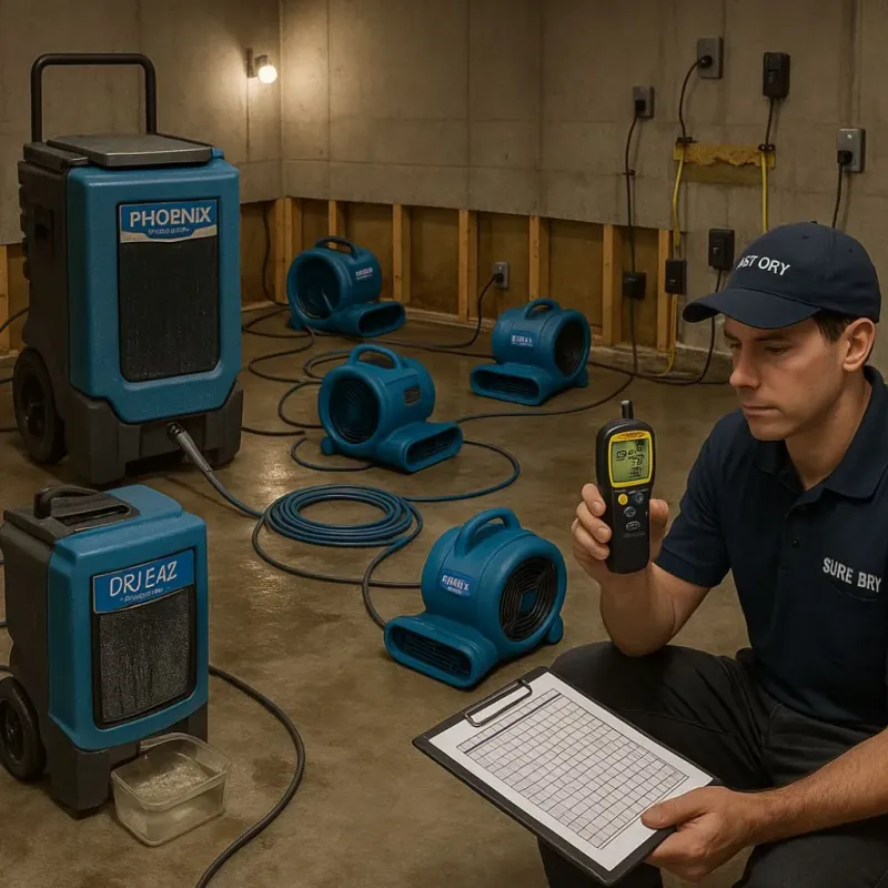 Structural Drying and Dehumidification process in Moapa Town, NV